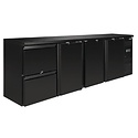 Polar Refrigeration  Triple Hinged Doors Back Bar Cooler with 2 drawers 698 L, from 0 °C to 10 °C, Black