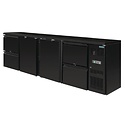 Polar Refrigeration  Double Hinged Doors Back Bar Cooler with 4 drawers 698 L, from 0 °C to 10 °C, Black