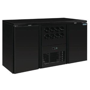 Polar Refrigeration  Double Hinged Doors Back Bar Cooler 380 L, from 0 °C to 10 °C, Black