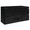 Polar Refrigeration  Back Bar Cooler with 4 drawers 380 L, from 0 °C to 10 °C, Black