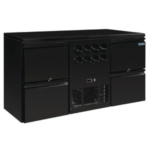Polar Refrigeration  Back Bar Cooler with 4 drawers 380 L, from 0 °C to 10 °C, Black