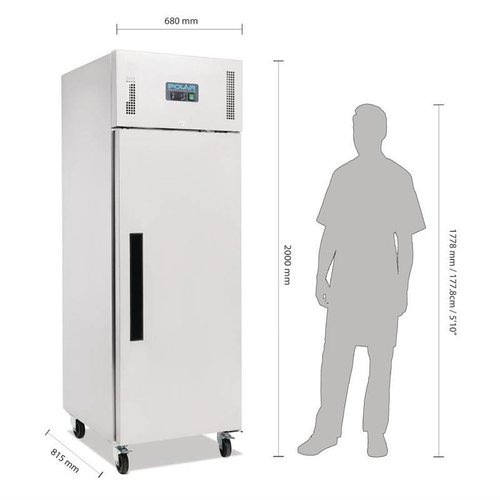 Polar Refrigeration  Upright Stainless Steel Refrigerator GN 2/1, 600 L, -2 °C to 5 °C Polar Refrigeration  Upright Stainless Steel Refrigerator GN 2/1, 600 L, -2 °C to 5 °C
