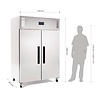 Polar Refrigeration  Szafa mroźnicza 2-drzwiowa | srebrna | GN 2/1, 1200 L, ze stali nierdzewnej, -20 °C do -10 °C