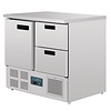 Polar Refrigeration  Single Door Refrigerated Table with 2 Drawers 240 L, from 2 °C to 5 °C, Bottom-Mounted Compressor