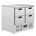 Polar Refrigeration  Refrigerated Table with 4 Drawers 240 L, from 2 °C to 5 °C, Bottom-Mounted Compressor