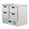 Polar Refrigeration  Refrigerated Table with 4 Drawers 240 L, from 2 °C to 5 °C, Bottom-Mounted Compressor
