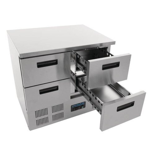 Polar Refrigeration  Stół chłodniczy z 4 szufladami 240 L, od 2 °C do 5 °C, agregat dolny Polar Refrigeration  Stół chłodniczy z 4 szufladami 240 L, od 2 °C do 5 °C, agregat dolny