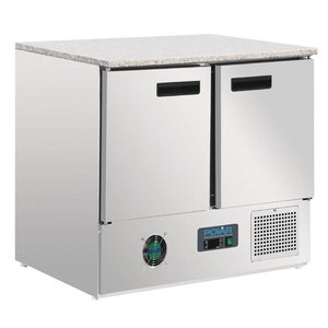 Polar Refrigeration  Double Door Refrigerated Table 240 L, from 2 °C to 5 °C, Bottom-Mounted Compressor