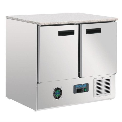 Polar Refrigeration Double Door Refrigerated Table 240 L, from 2 °C to 5 °C, Bottom-Mounted Compressor Polar Refrigeration Double Door Refrigerated Table 240 L, from 2 °C to 5 °C, Bottom-Mounted Compressor