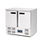 Polar Refrigeration  Double Door Refrigerated Table 240 L, from 2 °C to 5 °C, Bottom-Mounted Compressor