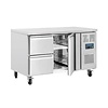 Polar Refrigeration  Single Door Refrigerated Table with 2 Drawers 282 L, from -2 °C to 5 °C, Side-Mounted Compressor