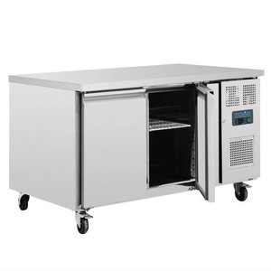 Polar Refrigeration  Double Door Refrigerated Table 472 L, from 2 °C to 8 °C, Side-Mounted Compressor Polar Refrigeration  Double Door Refrigerated Table 472 L, from 2 °C to 8 °C, Side-Mounted Compressor