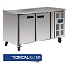 Polar Refrigeration  Double Door Refrigerated Table 282 L, from -2 °C to 5 °C, Side-Mounted Compressor