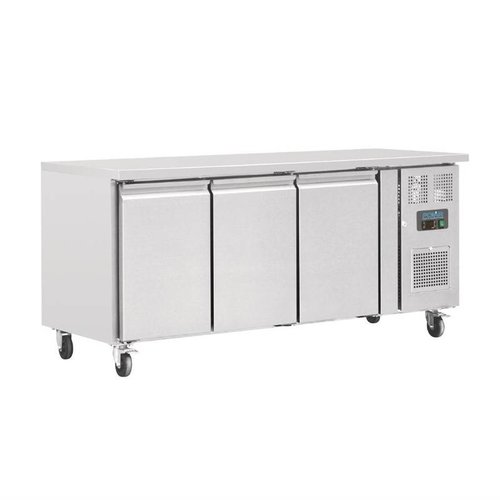 Polar Refrigeration Tripple Door Refrigerated Table 417 L, from -2 °C to 5 °C, Side-Mounted Compressor Polar Refrigeration Tripple Door Refrigerated Table 417 L, from -2 °C to 5 °C, Side-Mounted Compressor
