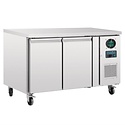 Polar Refrigeration  Double Door Freezer Table 282 L, from -20 °C to -10 °C, Side-Mounted Compressor