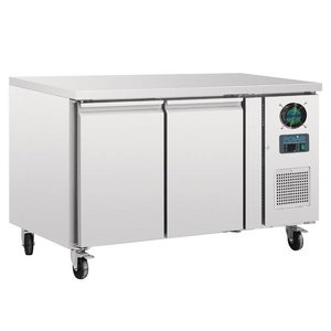 Polar Refrigeration  Double Door Freezer Table 282 L, from -20 °C to -10 °C, Side-Mounted Compressor