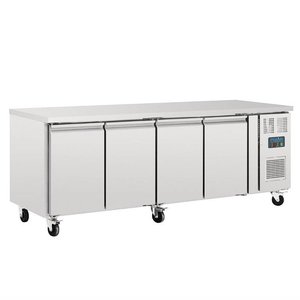 Polar Refrigeration  Four Door Refrigerated Table 553 L, from -2 °C to 5 °C, Side-Mounted Compressor Polar Refrigeration  Four Door Refrigerated Table 553 L, from -2 °C to 5 °C, Side-Mounted Compressor