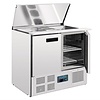 Polar Refrigeration  2-doors Salad Prep Table 2x 1/1 GN + 2x 1/4 GN, 240 L, 2 °C to 8 °C, Bottom-Mounted Compressor