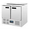 Polar Refrigeration  2-doors Salad Prep Table 2x 1/1 GN + 2x 1/4 GN, 240 L, 2 °C to 8 °C, Bottom-Mounted Compressor
