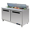 Polar Refrigeration 2-doors Salad Prep Table 16x 1/6 GN with Top Unit and Polypropylene Cutting Board, 527 L, 2 °C to 5 °C, Polar Refrigeration 2-doors Salad Prep Table 16x 1/6 GN with Top Unit and Polypropylene Cutting Board, 527 L, 2 °C to 5 °C,