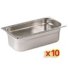 Vogue Pojemnik GN 1/4 100 mm ze stali nierdzewnej (10 szt.)