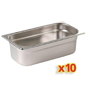 Vogue Stainless Steel Gastronorm Container 1/4 100 mm (Pack of 10) Vogue Stainless Steel Gastronorm Container 1/4 100 mm (Pack of 10)