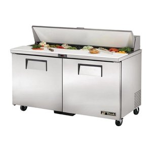 TRUE 2-doors Salad Prep Table 16x 1/6 GN with Top Unit, 439 L, Side-Mounted Compressor