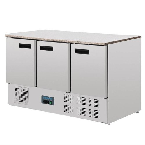 Polar Refrigeration  Stół chłodniczy 3-drzwiowy 368 L, od 2 °C do 5 °C, agregat dolny Polar Refrigeration  Stół chłodniczy 3-drzwiowy 368 L, od 2 °C do 5 °C, agregat dolny