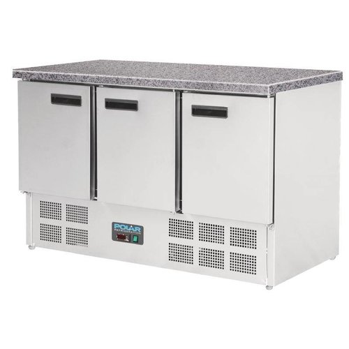 Polar Refrigeration  Stół chłodniczy 3-drzwiowy 368 L, od 2 °C do 5 °C, agregat dolny Polar Refrigeration  Stół chłodniczy 3-drzwiowy 368 L, od 2 °C do 5 °C, agregat dolny