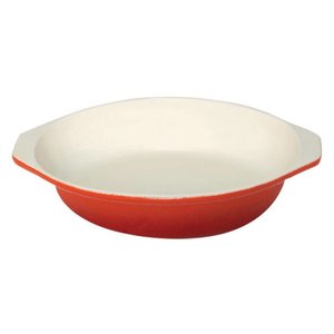 Vogue Orange Round Cast Iron Gratin Dish 400ml