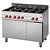 Gastro M Gas Cooker with 6 Burners, CupBoard and Convection Electric Oven, 37,2 kW