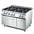 Gastro M Gas Cooker with 6 Burners, CupBoard and Gas Oven, 41,5 kW