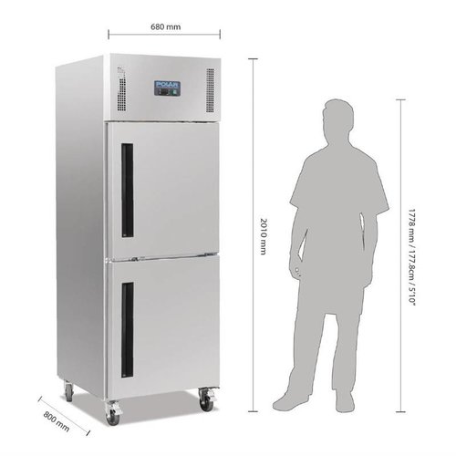 Polar Refrigeration  Upright Double Door Refrigerator GN 2/1, 600 L, -2 °C to 5 °C Polar Refrigeration  Upright Double Door Refrigerator GN 2/1, 600 L, -2 °C to 5 °C