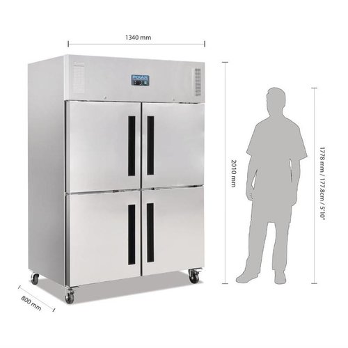 Polar Refrigeration  Upright Four Door Refrigerator GN 2/1, 1200 L, -2 °C to 5 °C Polar Refrigeration  Upright Four Door Refrigerator GN 2/1, 1200 L, -2 °C to 5 °C