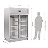 Polar Refrigeration  Upright Double Glass Door Refrigerator GN 2/1, 1200 L, 2 °C to 8 °C