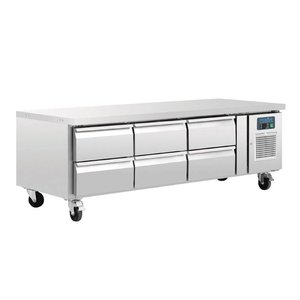 Polar Refrigeration  Refrigerated Table with 6 Drawers 317 L, from -2 °C to 8 °C, Side-Mounted Compressor