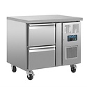 Polar Refrigeration  Refrigerated Table with 2 Drawers 124 L, from -2 °C to 8 °C, Side-Mounted Compressor