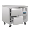 Polar Refrigeration  Refrigerated Table with 2 Drawers 124 L, from -2 °C to 8 °C, Side-Mounted Compressor