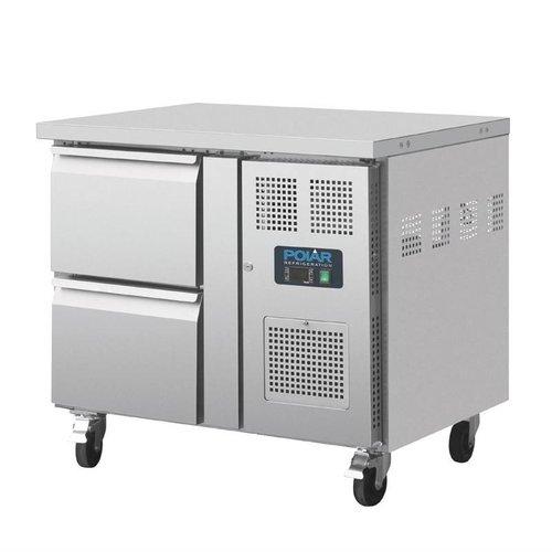 Polar Refrigeration  Stół chłodniczy z 2 szufladami 124 L, od -2 °C do 8 °C, agregat boczny Polar Refrigeration  Stół chłodniczy z 2 szufladami 124 L, od -2 °C do 8 °C, agregat boczny