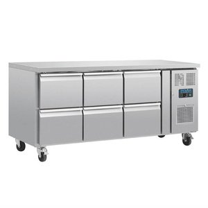 Polar Refrigeration  Stół chłodniczy z 6 szufladami 465 L, GN 1/1, od -2 °C do 8 °C, agregat boczny Polar Refrigeration  Stół chłodniczy z 6 szufladami 465 L, GN 1/1, od -2 °C do 8 °C, agregat boczny