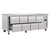 Polar Refrigeration  Refrigerated Table with 8 Drawers 616 L, GN 1/1 from -2 °C to 8 °C, Side-Mounted Compressor