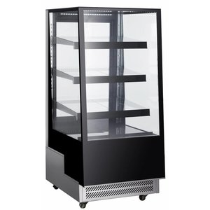 Resto Quality Witryna cukiernicza kwadratowa, 350 L, od 2°C do 8°C, stacjonarna, czarno-srebrna Resto Quality Witryna cukiernicza kwadratowa, 350 L, od 2°C do 8°C, stacjonarna, czarno-srebrna