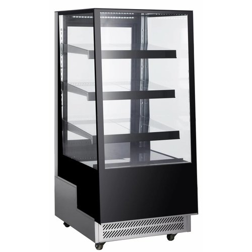 Resto Quality Cake Showcase Square, 350 L, from 2°C to 8°C, Stationary, Black-Silver Resto Quality Cake Showcase Square, 350 L, from 2°C to 8°C, Stationary, Black-Silver