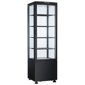 Resto Quality Witryna cukiernicza kwadratowa, 235 L, od 0°C do 12°C, stacjonarna, z oświetleniem LED, czarna Resto Quality Witryna cukiernicza kwadratowa, 235 L, od 0°C do 12°C, stacjonarna, z oświetleniem LED, czarna