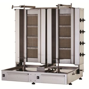 Resto Quality Gyros | double gas kebab toaster | 4 + 4 burners | load 120 kg KLG224-T Resto Quality Gyros | double gas kebab toaster | 4 + 4 burners | load 120 kg KLG224-T