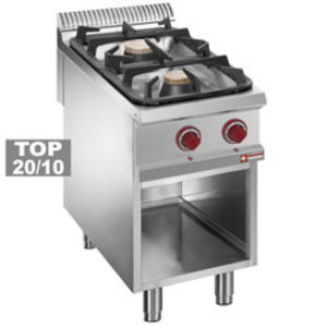 Diamond Gas Cooker with 2 Burners and Open Cupboard GN 1/1, 15480 kcal / h