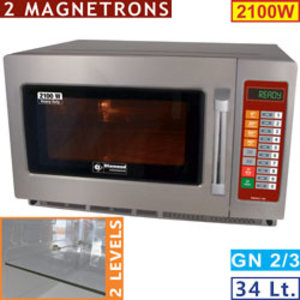 Diamond Kuchenka mikrofalowa ze stali nierdzewnej 34 L, GN 2/3, 3,2 kW, sterowanie elektroniczne Diamond Kuchenka mikrofalowa ze stali nierdzewnej 34 L, GN 2/3, 3,2 kW, sterowanie elektroniczne