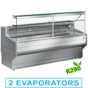 Diamond Refrigerated display counter with straight glass panel 90°, with reserve Diamond Refrigerated display counter with straight glass panel 90°, with reserve