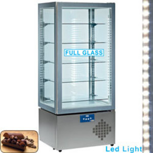 Diamond Cake Showcase Square, from 14°C to 16°C, Stationary, Ventilated, Silver