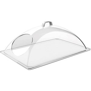 APS Pokrywa prostokątna z tworzywa sztucznego z otworem | przeźroczysta 540x330x200mm